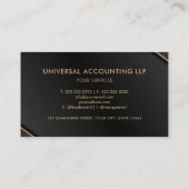 カスタム可愛い黒及び金ゴールドプロフェッショナル 名刺 (裏面)