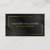 カスタム可愛い黒及び金ゴールドプロフェッショナル 名刺 (正面)