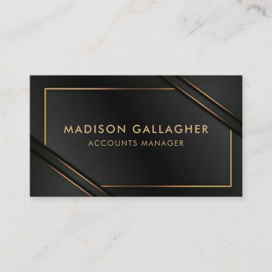 カスタム可愛い黒及び金ゴールドプロフェッショナル 名刺 (正面)