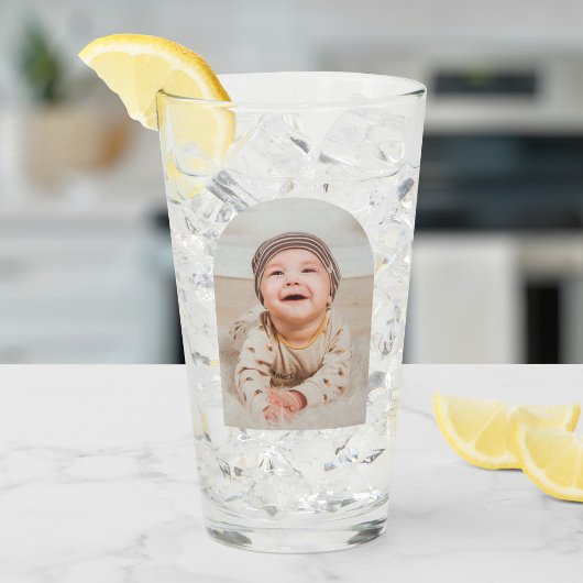 カスタム可愛い2枚の写真アーチ タンブラーグラス