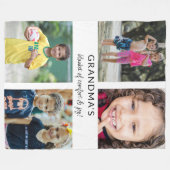 カスタム可愛おばあちゃん心地よいジョイ写真コラージュ フリースブランケット (正面(横))