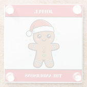 カスタム可能なジンジャーマンのクリスマス ガラスコースター (裏面)