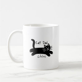 カスタム可能な猫の名前入り猫パパグッズ コーヒーマグカップ