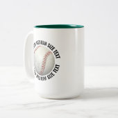 カスタム可能 ハンターグリーン 野球 15oz ツートーンマグカップ (正面左)
