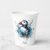 カスタム可能 Puffin Splash 紙コップ (正面)