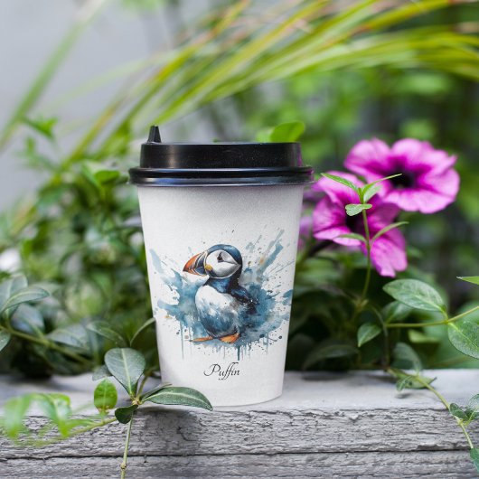 カスタム可能 Puffin Splash 紙コップ