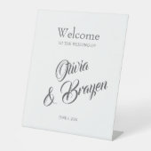 カスタム台座サインエレガントパーソナライズされたイベント 台座サイン (正面)