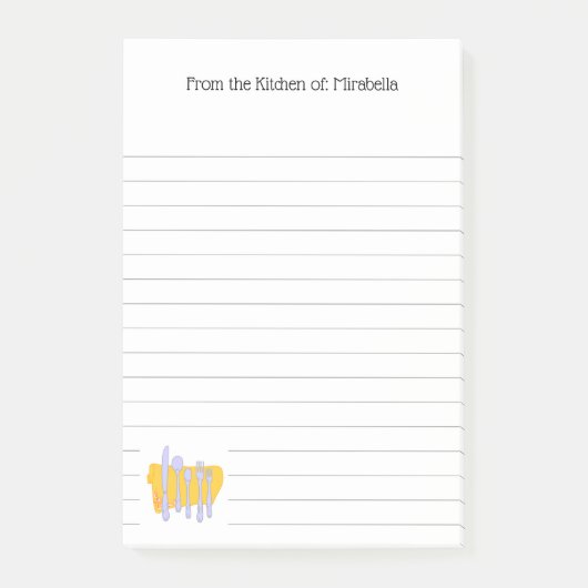 カスタム台所食器が並んだPost it Notes ポストイット (正面)