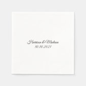 カスタム台本クラシックエレガント文字結婚式 スタンダードカクテルナプキン (正面)