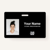 カスタム合計黒人社員写真ロゴラニヤード バッジ (正面)