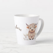 カスタム名かわいいボホモダンハイランドカウズ カフェラテマグ (右アングル)