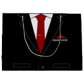 カスタム名とビジネススーツが付いた面白いギフトバッグ ラージペーパーバッグ (裏面)