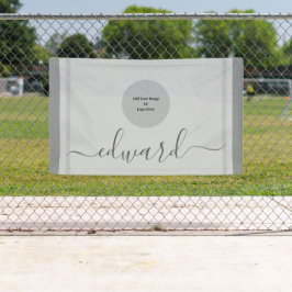 カスタム名とロゴ シンプルグレー 横断幕