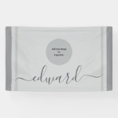 カスタム名とロゴ シンプルグレー 横断幕 (横)