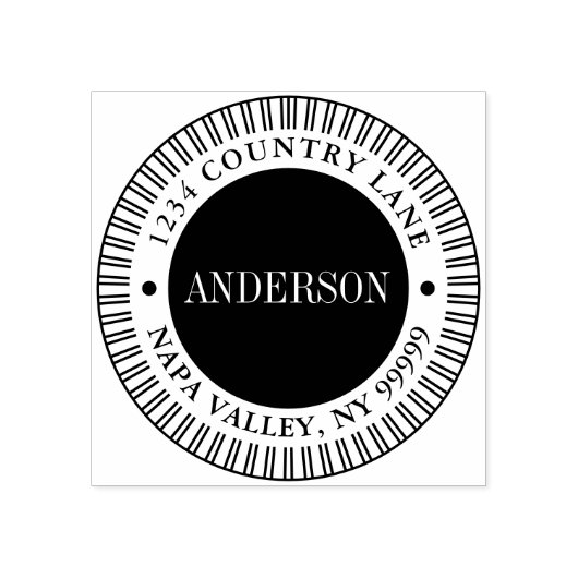 カスタム名と差出人住所 ラバースタンプ (インプリント)