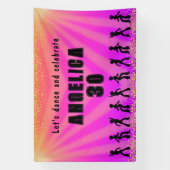 カスタム名と年齢の誕生日 横断幕 (縦)