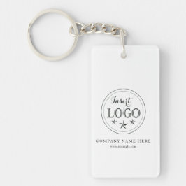 カスタム名と称号の長方形キーチェーン（両面） キーホルダー