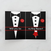 カスタム名のカード　リングボーイにＴｕｘとＲｏｓｅ４ 招待状 (内部)