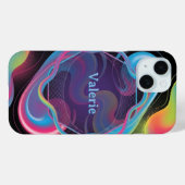 カスタム名のネオン液体フレーム Case-Mate iPhoneケース (裏面 (横))