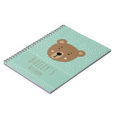 カスタム名のベイビーベアが可愛い子供向け ノートブック (左側)