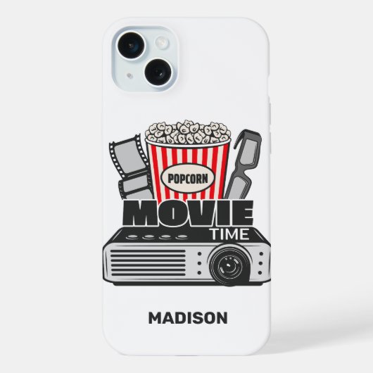 カスタム名の映画の時間 iPhoneケース (裏面)