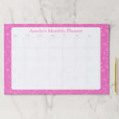 カスタム名の月次プランナー葉のバックグランド ペーパーパッド (インサイチュ)