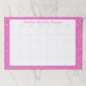 カスタム名の月次プランナー葉のバックグランド ペーパーパッド (正面)