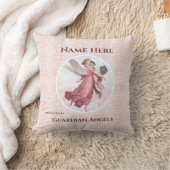 カスタム名の追加ガーディアンエンジェル クッション (ブランケット)