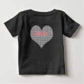 カスタム名の追加スイーツハートフード付きスウェットシャツ ベビーTシャツ (裏面)