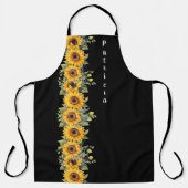 カスタム名ウィメンズサンフラワーイエロー エプロン (正面)