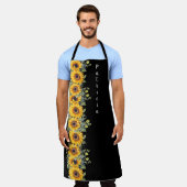 カスタム名ウィメンズサンフラワーイエロー エプロン (着用した状態)