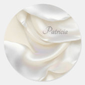 カスタム名エレガントな母のパールシェルアイボリー ラウンドシール (正面)