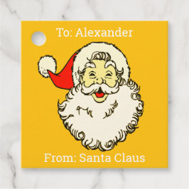 カスタム名オパーソナライズされたレンジサンタクロース フェイバータグ