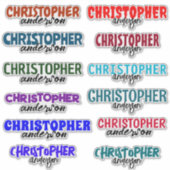 カスタム名カラフル少年スクールビニールのシール シール (正面)