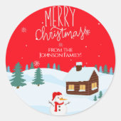 カスタム名クリスマスのシール ラウンドシール (正面)