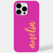 カスタム名スクリプト ボールド マジェンタ オレンジ Case-Mate iPhoneケース (裏面)