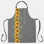 カスタム名トレンディーウィメンズサンフラワーズイエロー エプロン (正面)