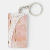 カスタム名トレンディー大理石バラ金ゴールド キーホルダー (裏面)