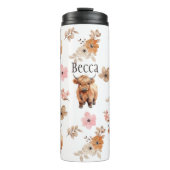 カスタム名ハイラパーソナライズされたンドカウフローラ タンブラー (正面)