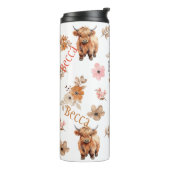 カスタム名ハイラパーソナライズされたンドカウフローラ タンブラー (回転左)