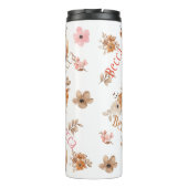 カスタム名ハイラパーソナライズされたンドカウフローラ タンブラー (裏面)