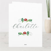 カスタム名パーソナライズされたフローラデザイン カード (裏面)