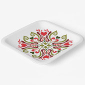 カスタム名パーソナライズされたフローラデザイン ペーパープレート (傾斜あり)