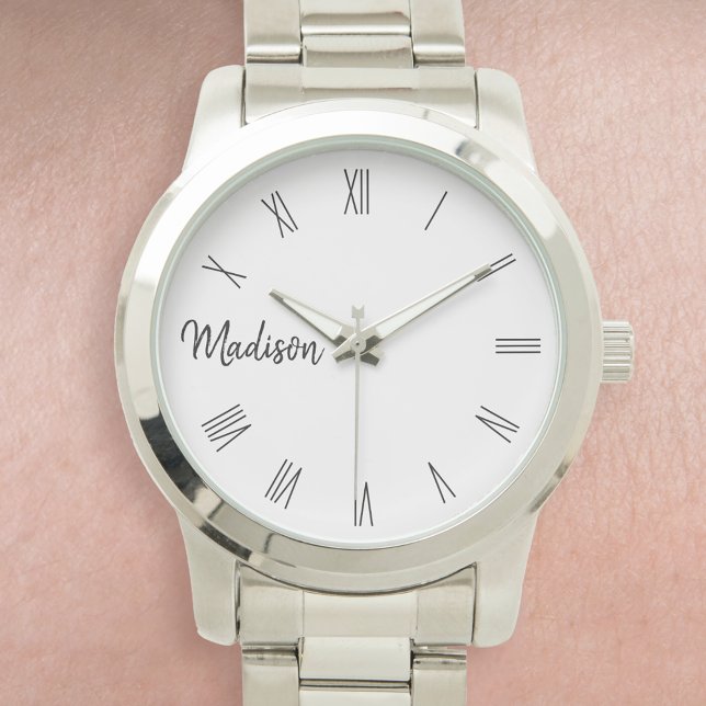 カスタム名パーソナライズされたローマ数字 腕時計 (クリエイターアップロード済み)