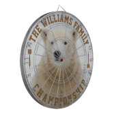 カスタム名パーソナライズされたPolar Bear Photo ダーツボード (正面左)