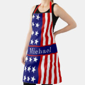 カスタム名パーソナライズされたUSA米国国旗 エプロン (インサイチュ)