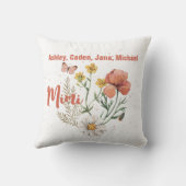 カスタム名パーソナライズされたWildflowerフローラミミ クッション (裏面)
