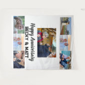 カスタム名モダン7フォトコラージュ記念日 タペストリー (正面(横))