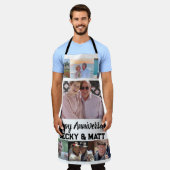 カスタム名モダン7写真記念日 エプロン (着用した状態)