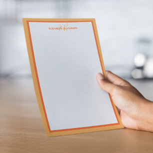 カスタム名モノグパーソナライズされたラムイニシャルオレンジ 便箋